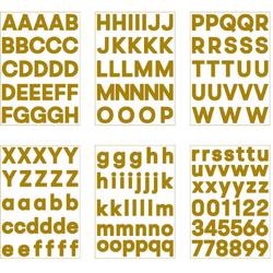 plakletters goud | alfabet stickers | met cijfers | hoogte 4 cm